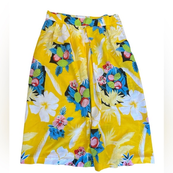 VSQ Dresses & Skirts - Vintage VSQ Very Special Quality Hawaiian Print Lemon Print Midi Skirt 14